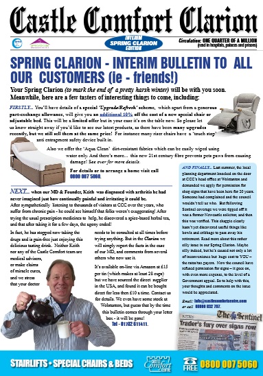 Spring Clarion - Interim Bulletin to all our customers (i.e. friends!)